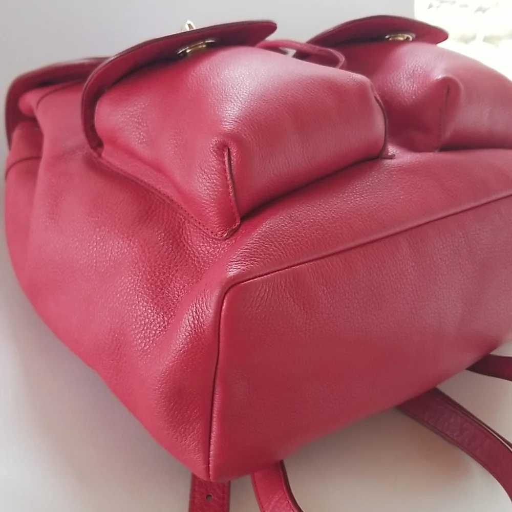 Coach Billie Leather Backpack in Classic Red